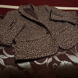 Ann Taylor Brown Leopard Print Blazer